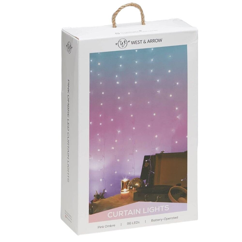 LED Curtain String Light Mystical Good Vibes Pink Ombre - West & Arrow